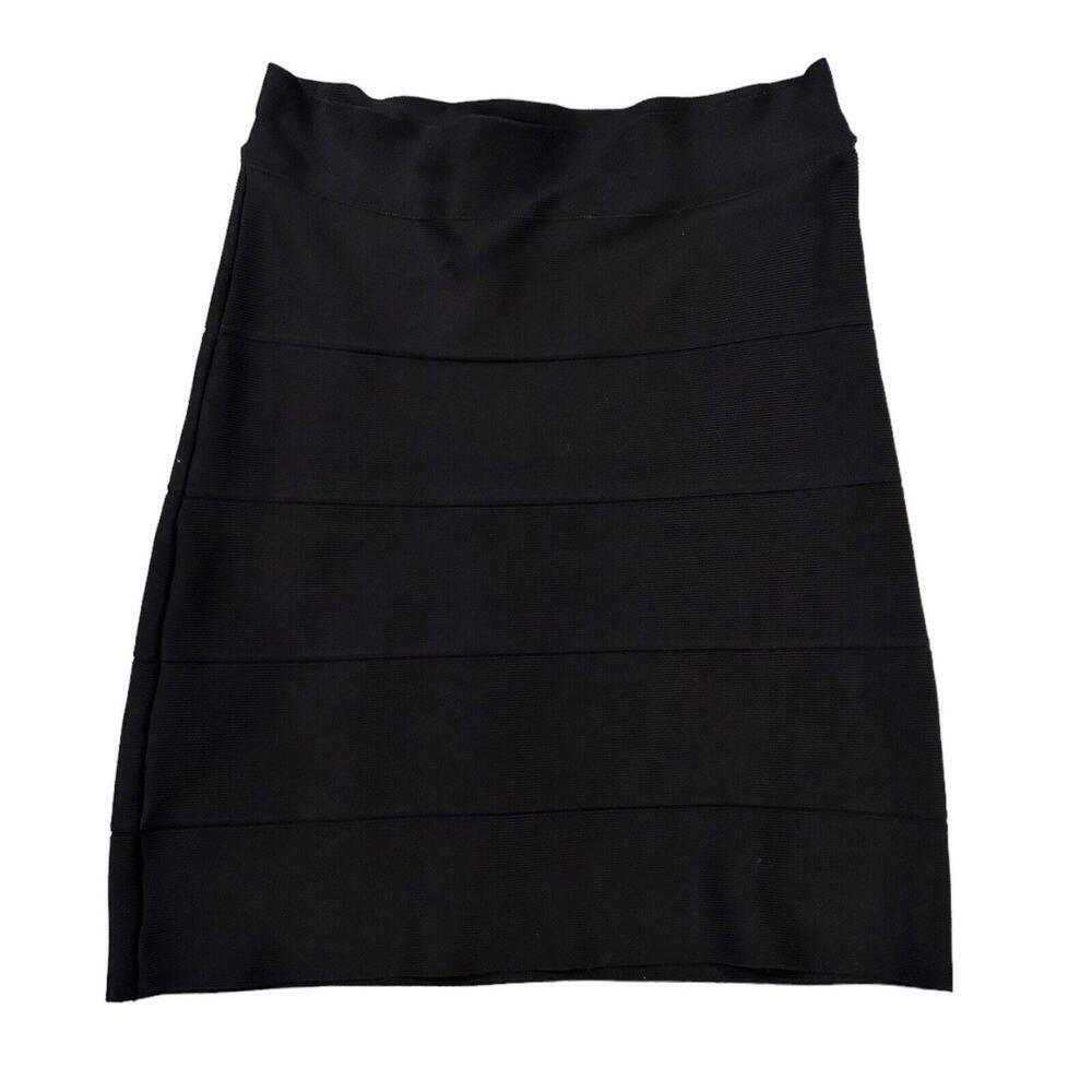 BCBGMAXAZRIA Black Simone Alexa Bandage Mini Skirt Small Y2K Bodycon - Picture 4 of 12